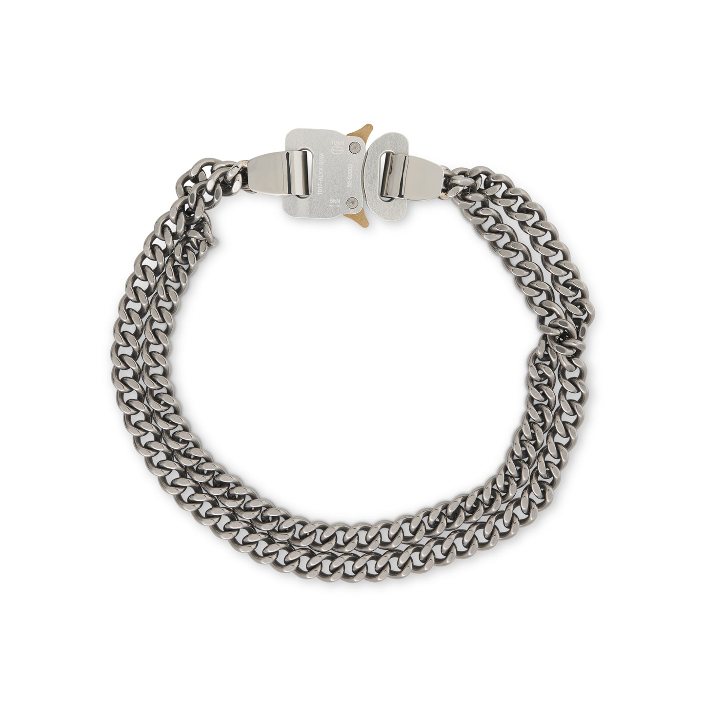 2X Chain Buckle Necklace in Silver
