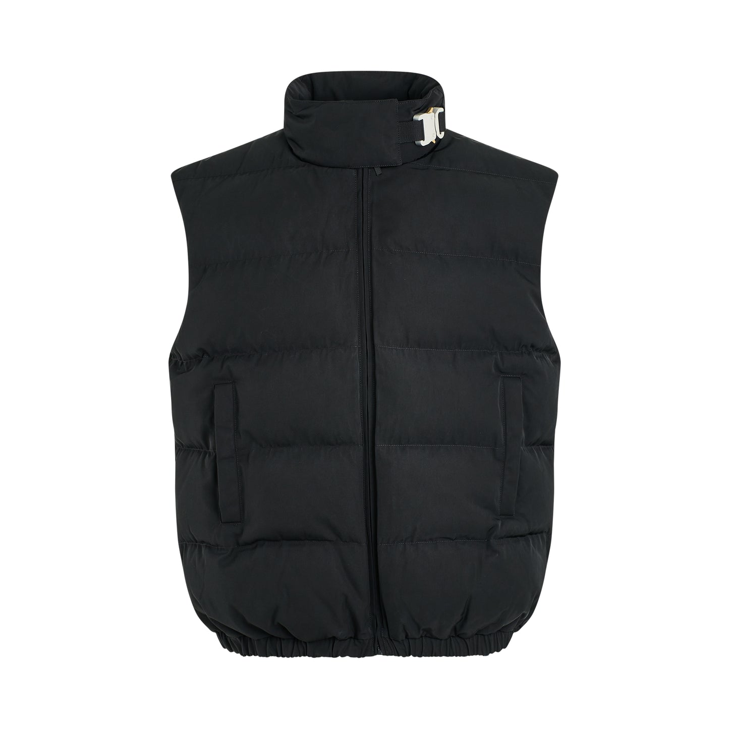 Buckle Puffer Vest in Black