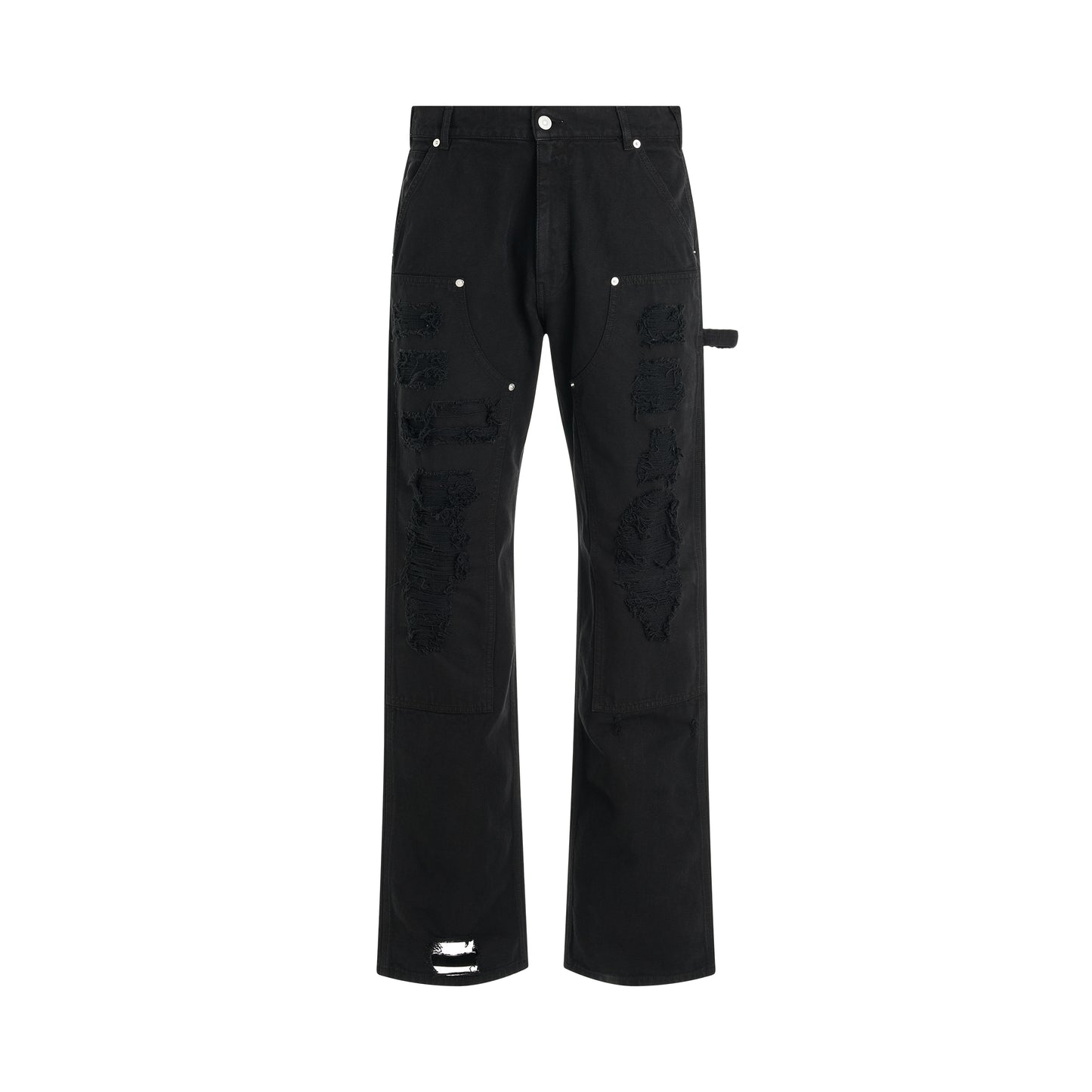 Destroyed Carpenter Pants in Washed Black