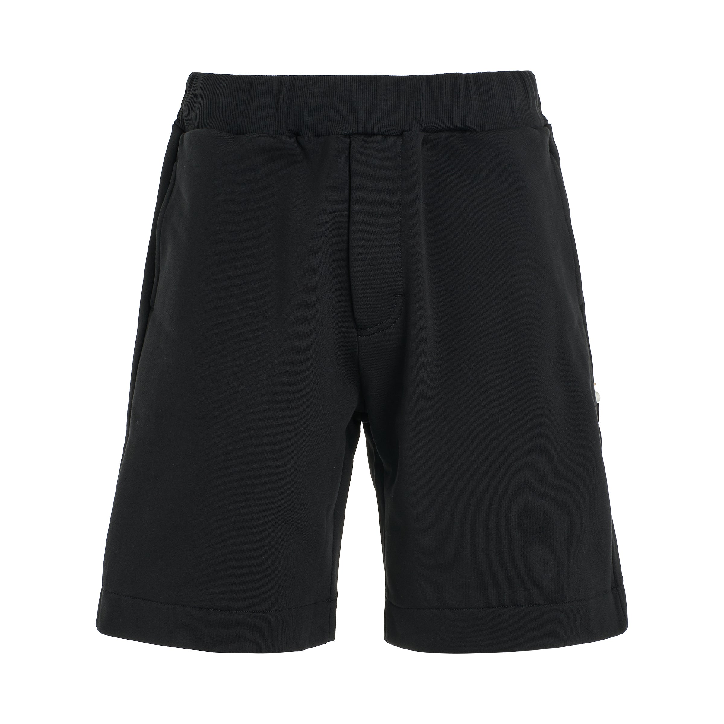 Carpenter Sweatshorts with Buckle in Black