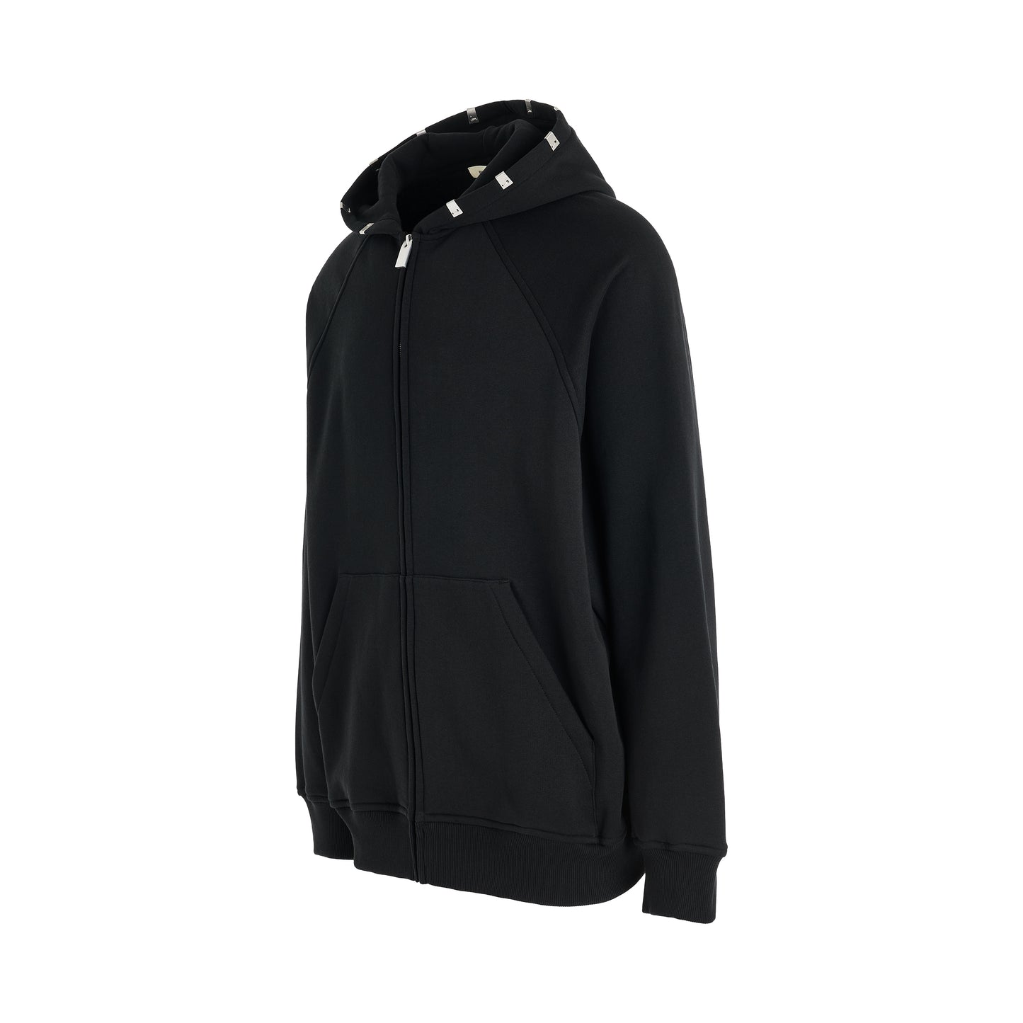Lightercap Hood Zip Sweatshirt in Black