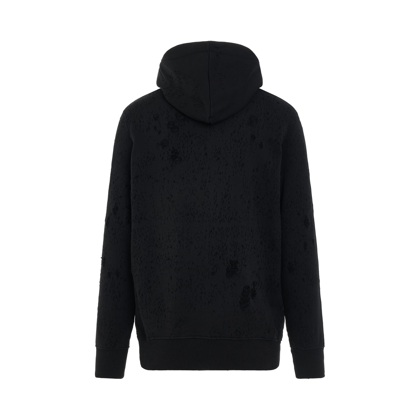 Destroyed Lightercap Hoodie in Black