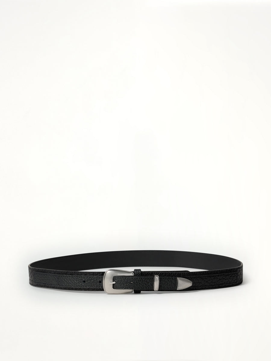 Minimal Western Belt in Black