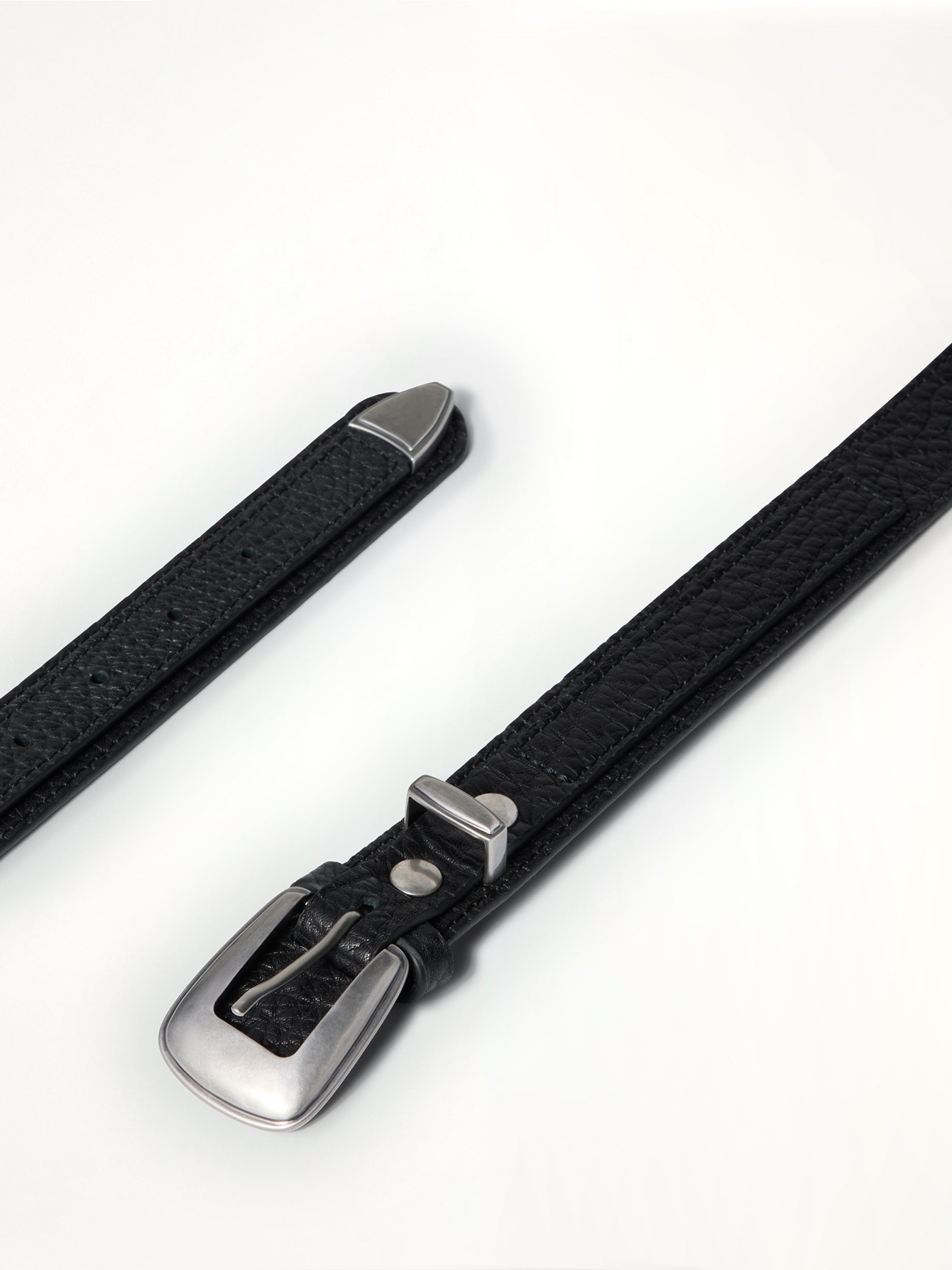 Minimal Western Belt in Black