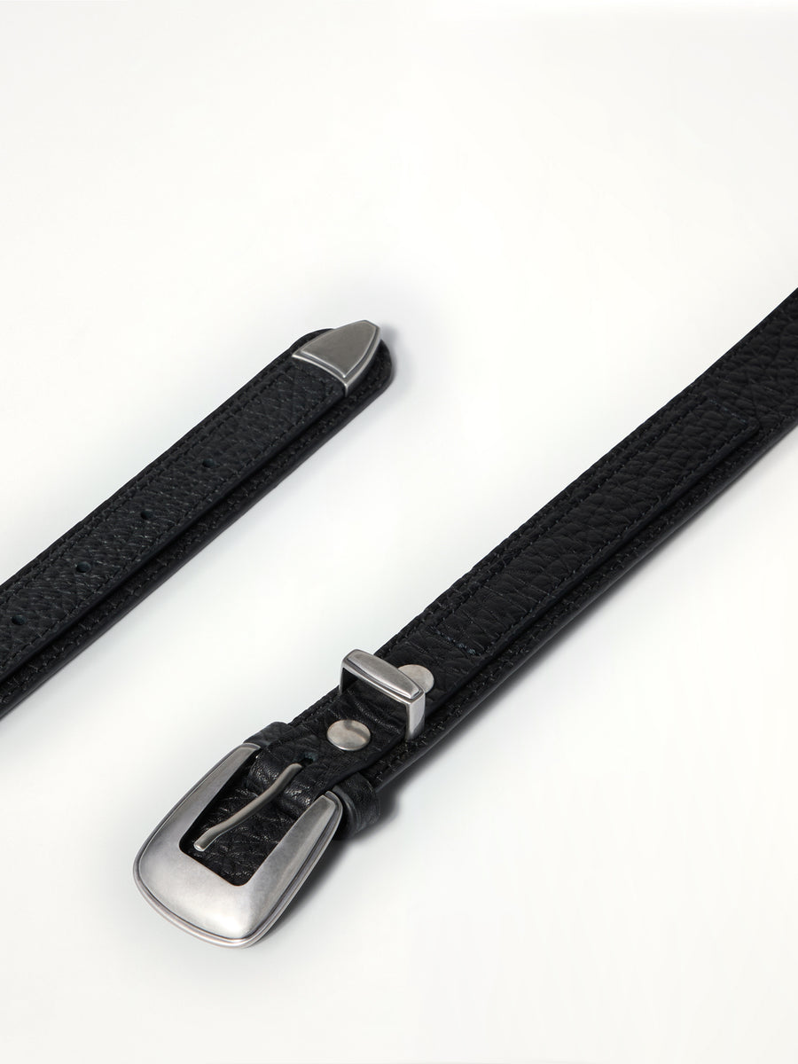 Minimal Western Belt in Black