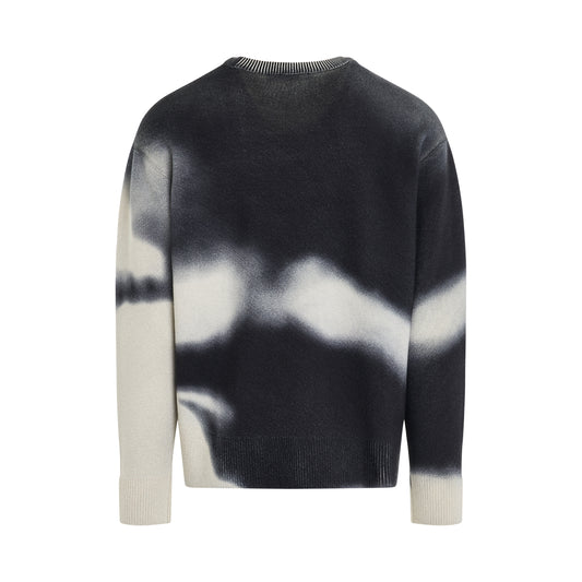 Gradient Knit Sweater in Black