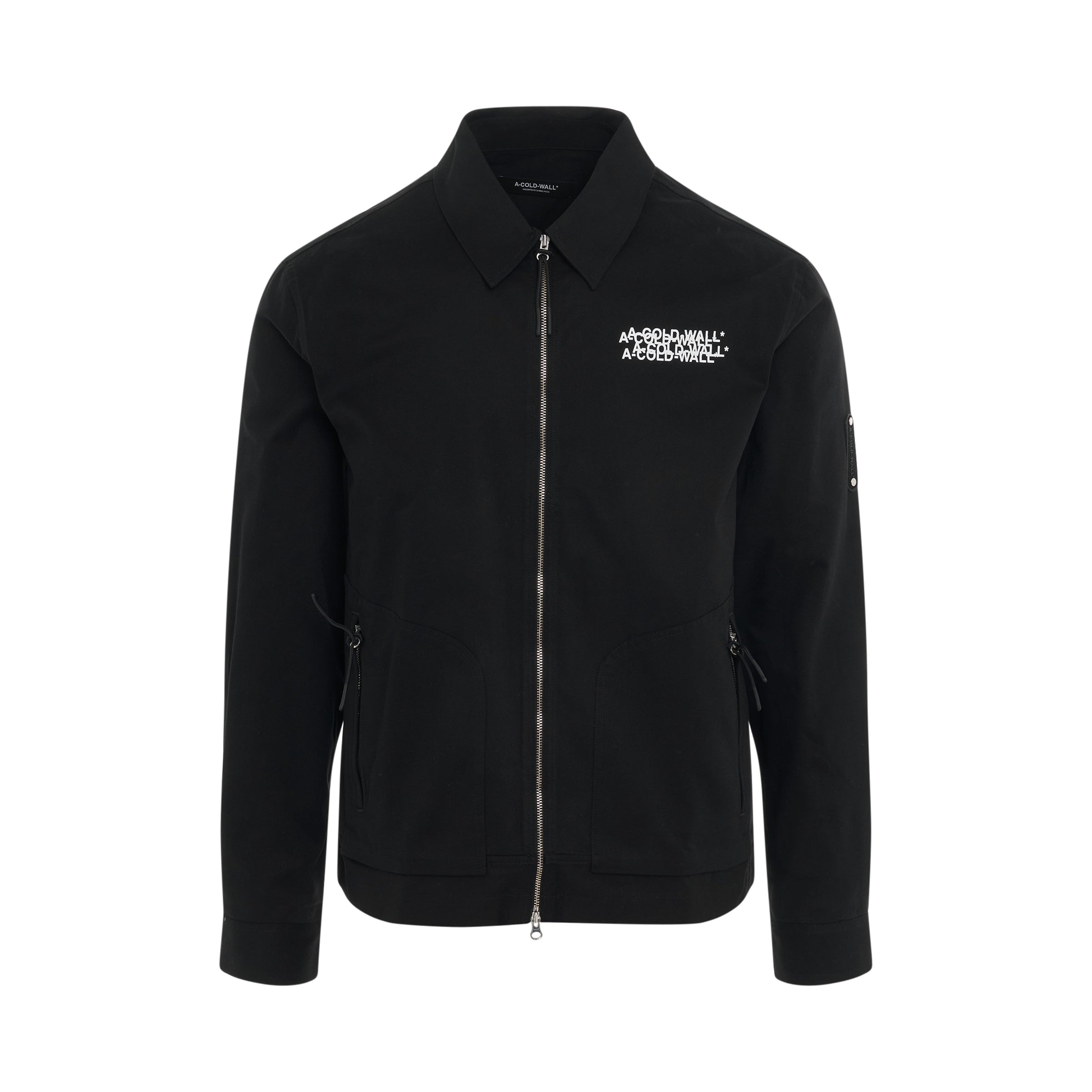 Logo Overlay Tech Overshirt in Black