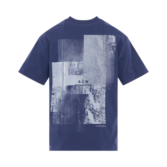 Brutalist Graphic T-Shirt in Blue