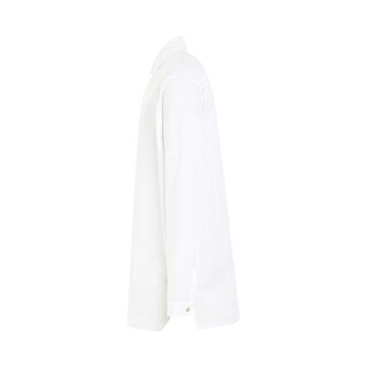 Contrast Panel Shirt in White