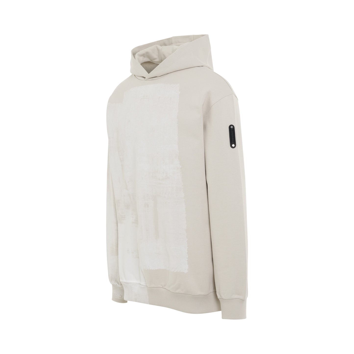 Brushstroke Painted Hoodie in Bone