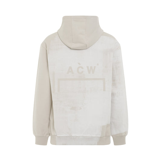 Brushstroke Painted Hoodie in Bone