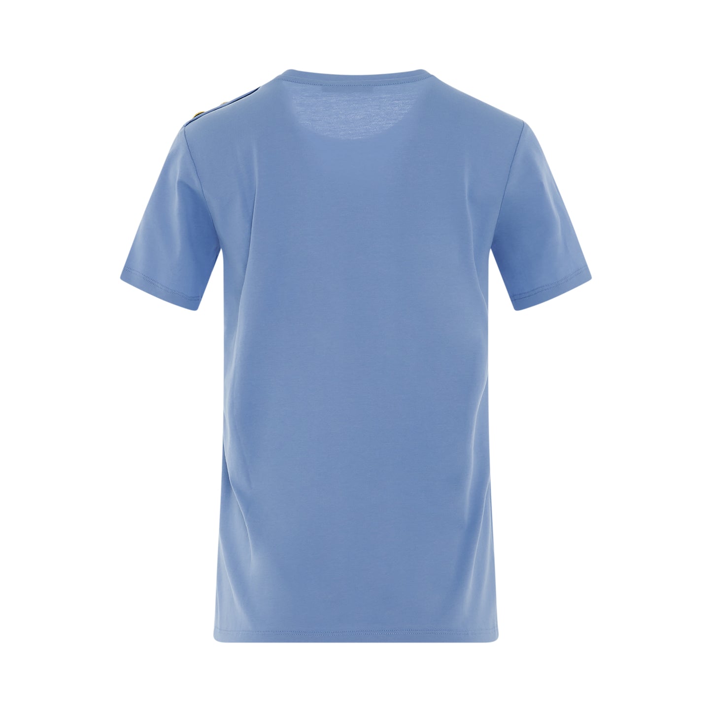 3 Button Printed Logo T-Shirt in Light Blue/Denim Blue