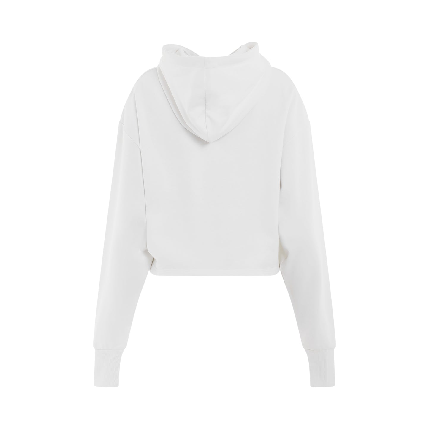 Roman Rubber Cropped Hoodie in White/Black