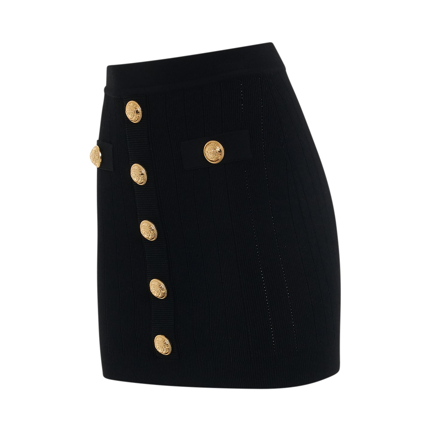 High waisted clearance black buttoned skirt