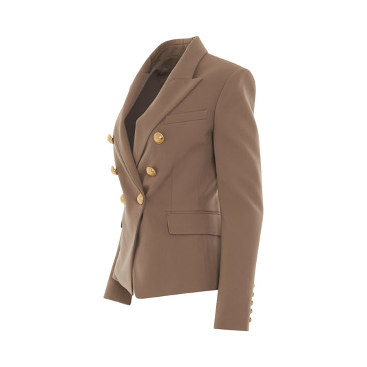 6 Button Grain De Poudre Jacket in Sand