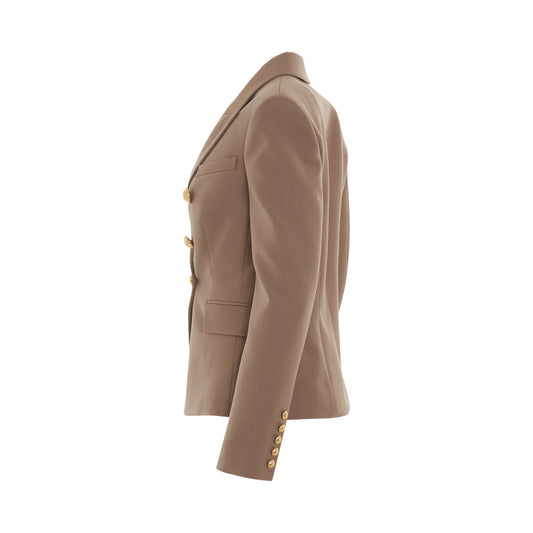 6 Button Grain De Poudre Jacket in Sand