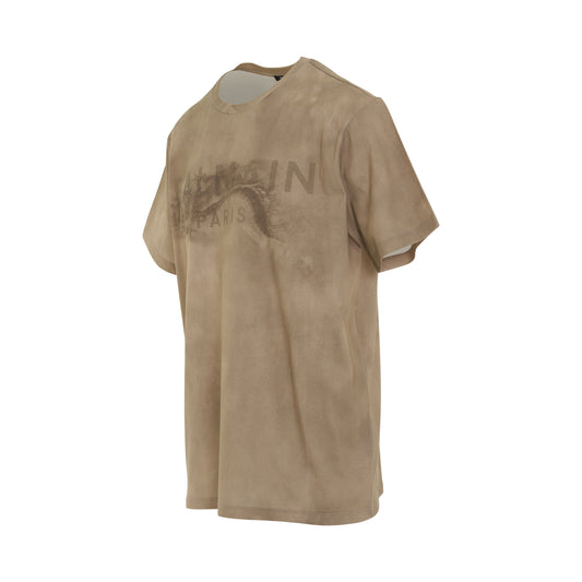 Desert Printed Bulky Fit T-Shirt in Sand/Taupe