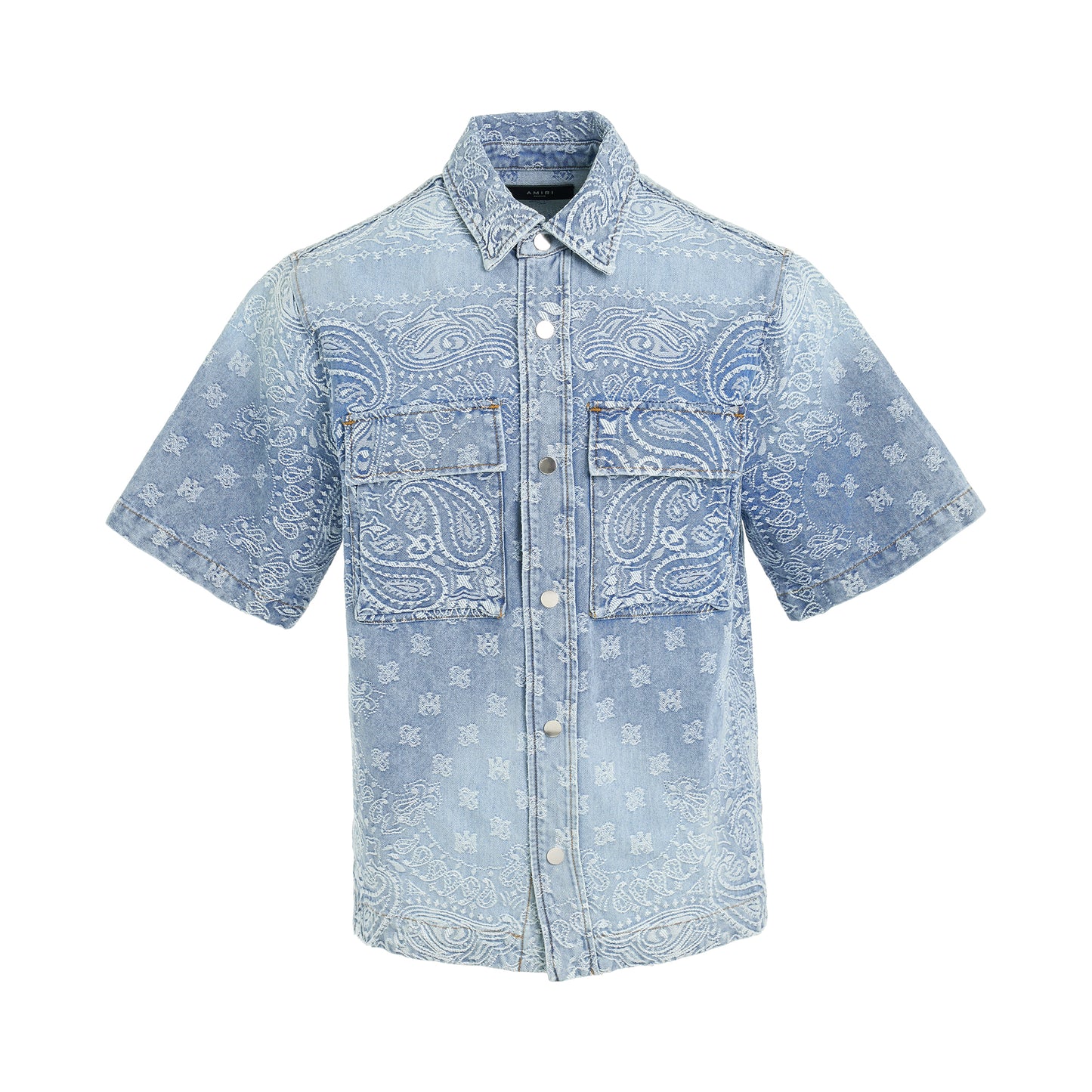 Bandana Jacquard Snap Short-Sleeve Shirt