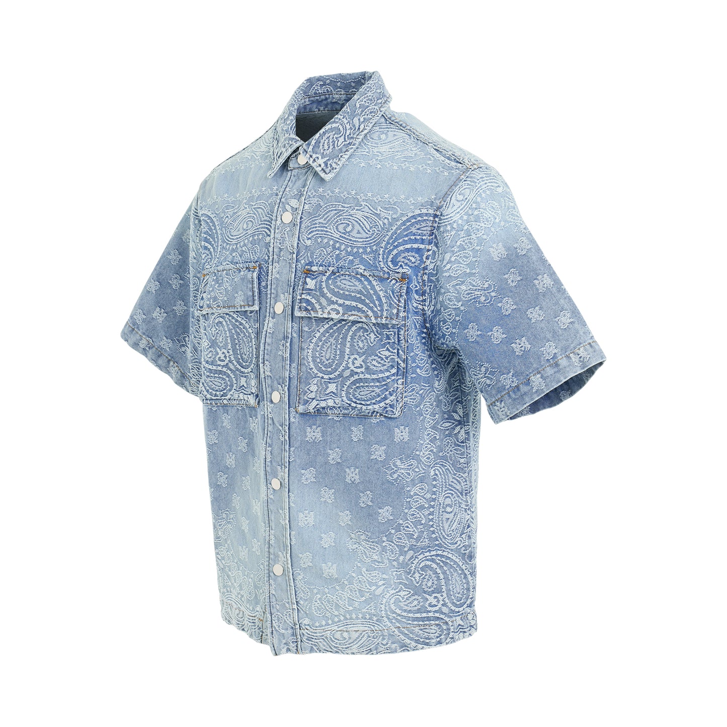 Bandana Jacquard Snap Short-Sleeve Shirt