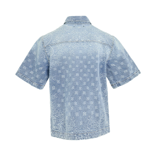 Bandana Jacquard Snap Short-Sleeve Shirt