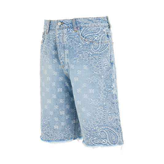 Bandana Jacquard Skater Shorts in Perfect Indigo