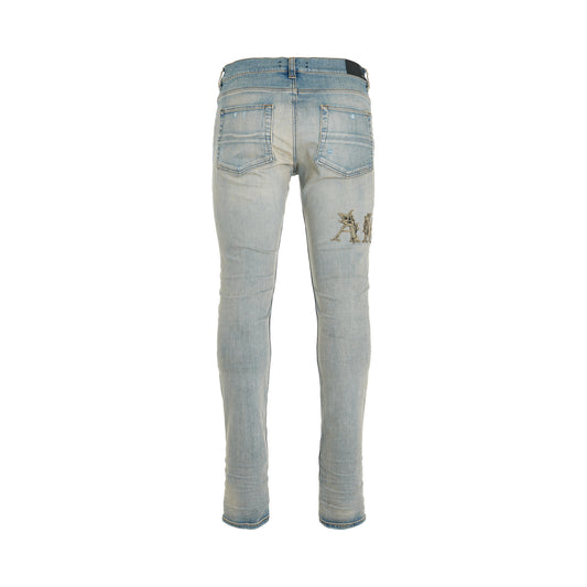 Baroque Logo Jeans in Antique Indigo