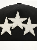 3 Star Trucker Hat in Black/White