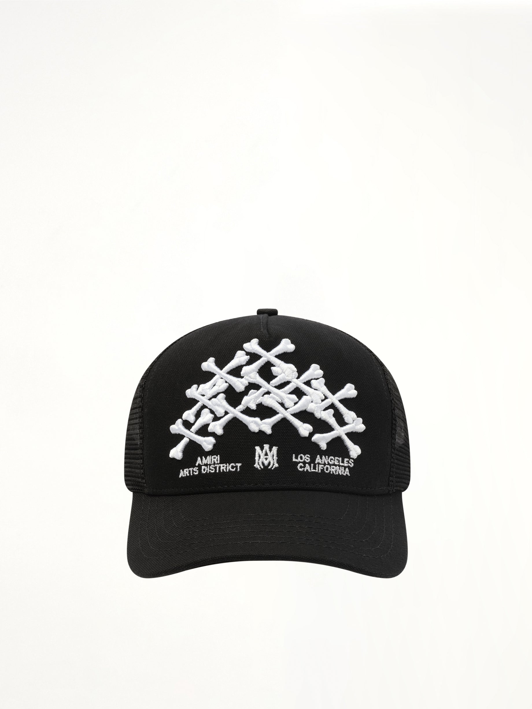 Bones Stacked Trucker Hat in Black