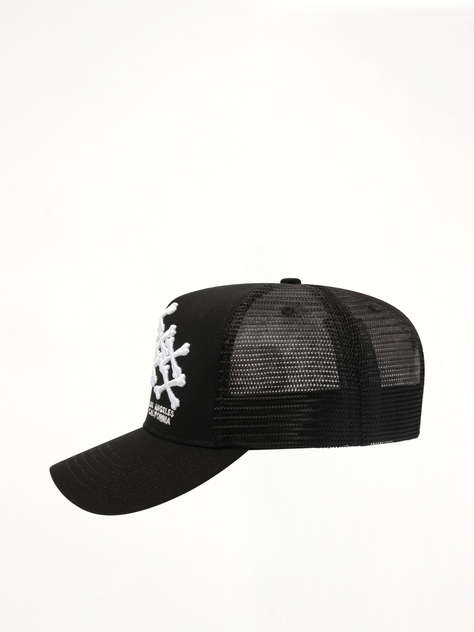 Bones Stacked Trucker Hat in Black