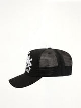 Bones Stacked Trucker Hat in Black