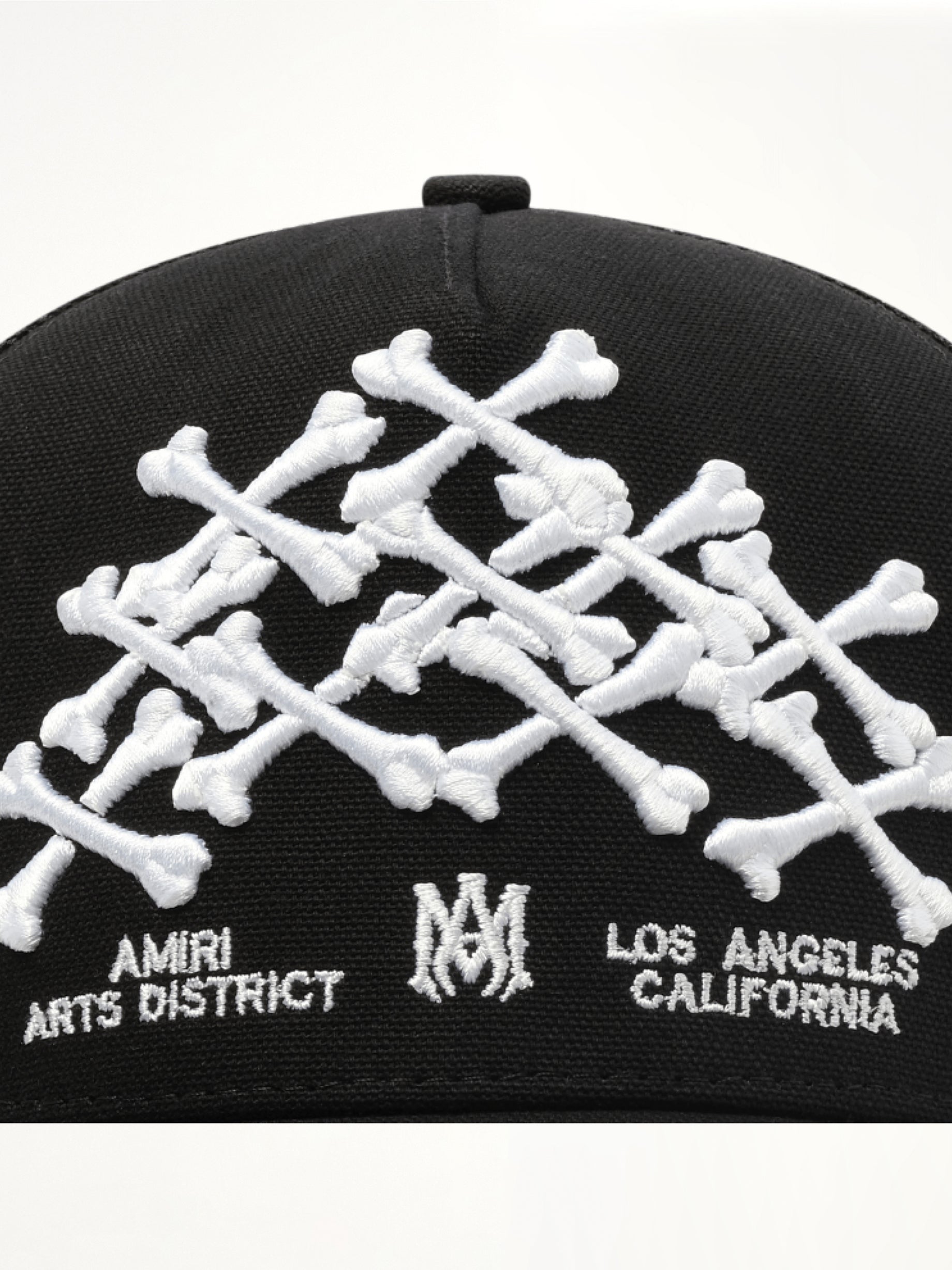 Bones Stacked Trucker Hat in Black
