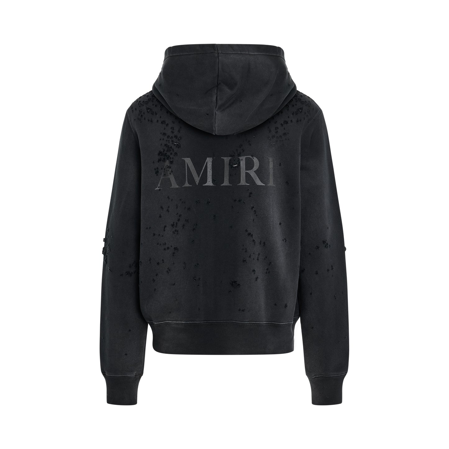 MA Logo Shotgun Zip Hoodie in Faded Black