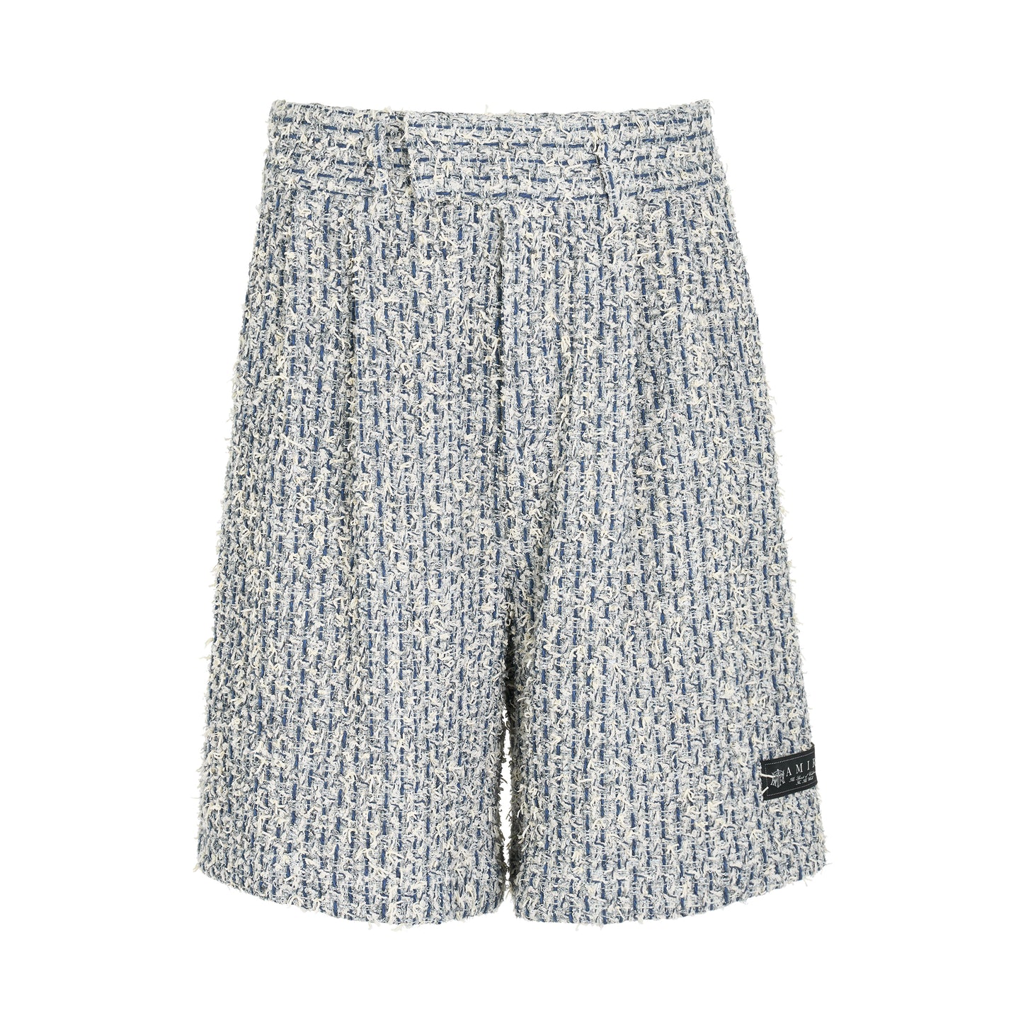 Boucle Tweed Skater Shorts in Ashley Blue