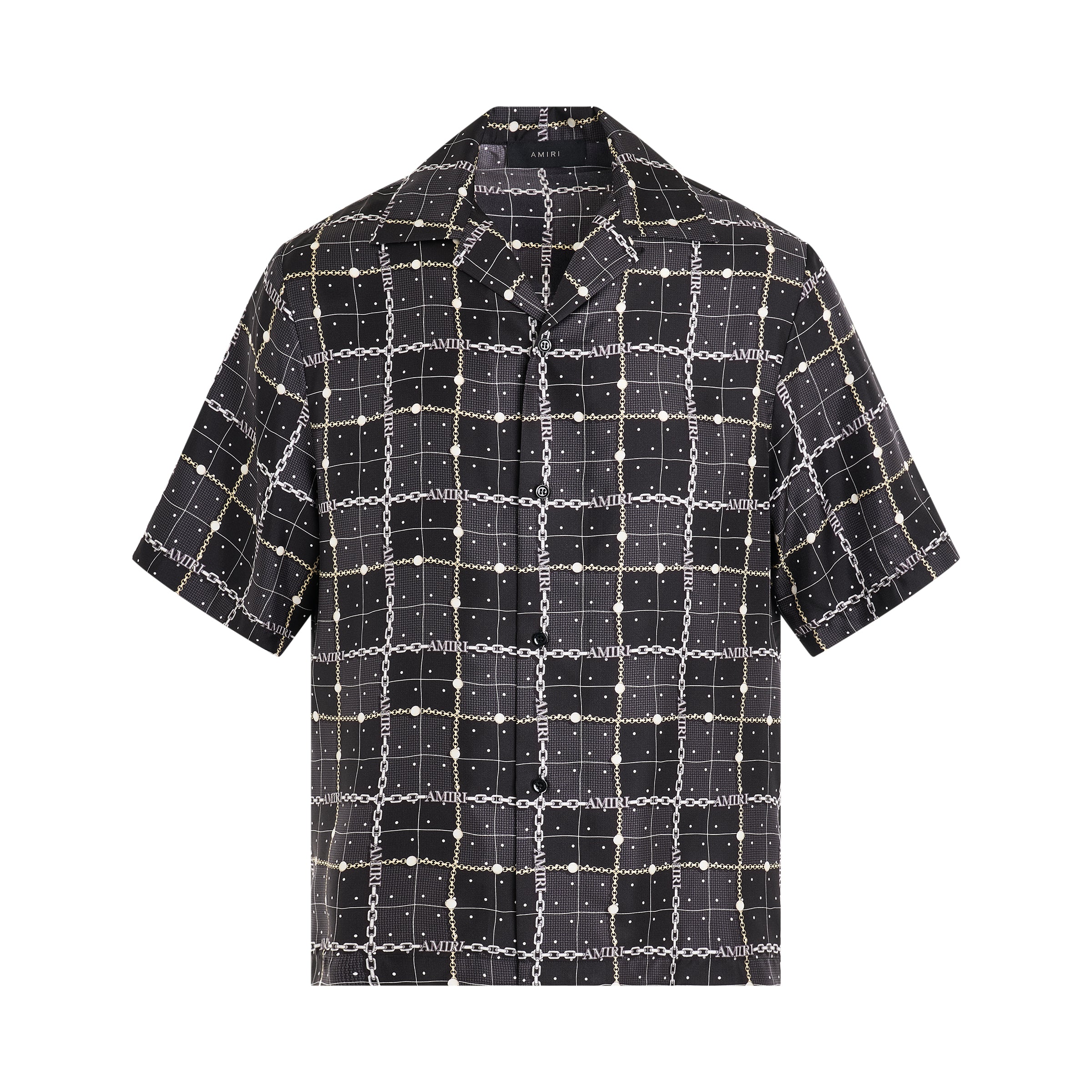 Charm Check Bowling Shirt in Black