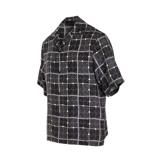 Charm Check Bowling Shirt in Black