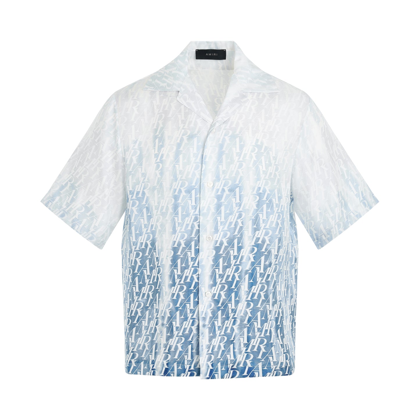 Gradient Amiri Repeat Bowling Shirt in Ashley Blue