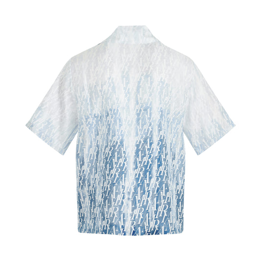 Gradient Amiri Repeat Bowling Shirt in Ashley Blue