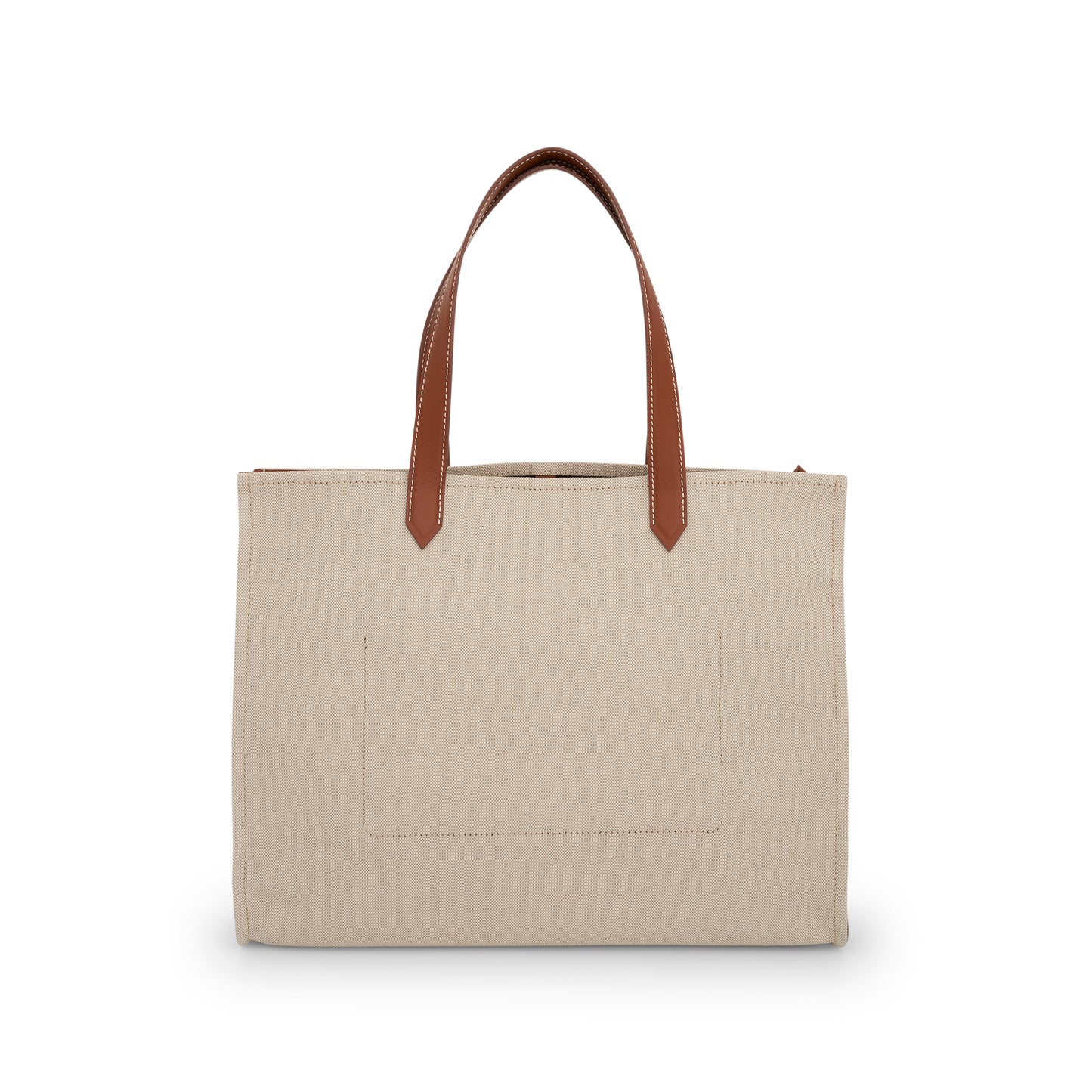 B-Army Canvas & Logo Midium Shopper Bag in Natural/Brown