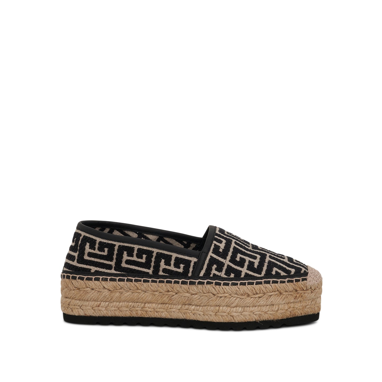 Alex Monogram Jacquard Espadrille in Ivory/Black