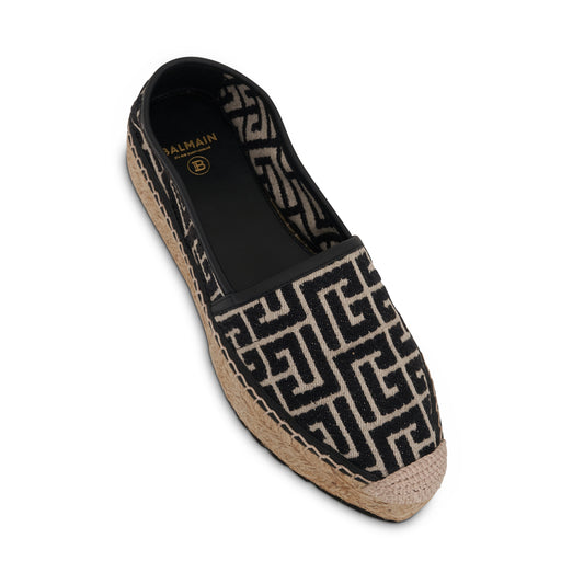 Alex Monogram Jacquard Espadrille in Ivory/Black