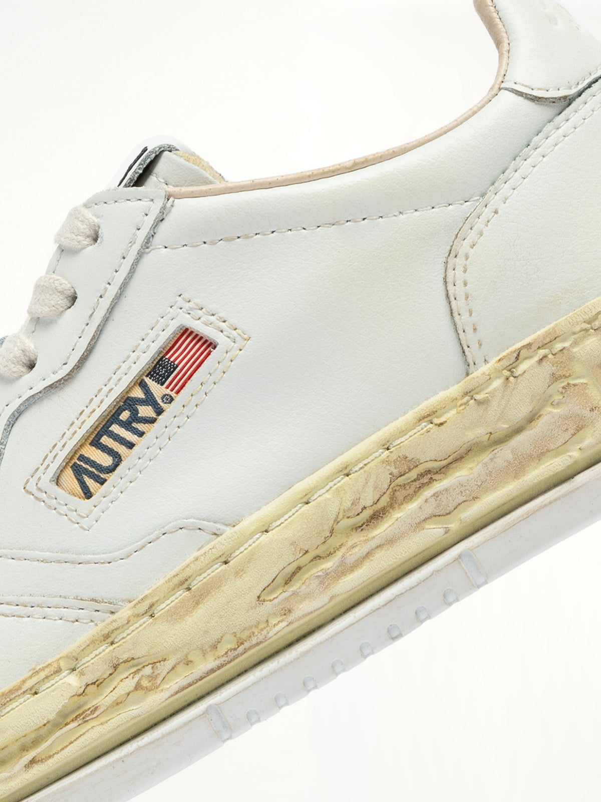 MMY Super Vintage Low Sneaker in White Back View | AUTRY