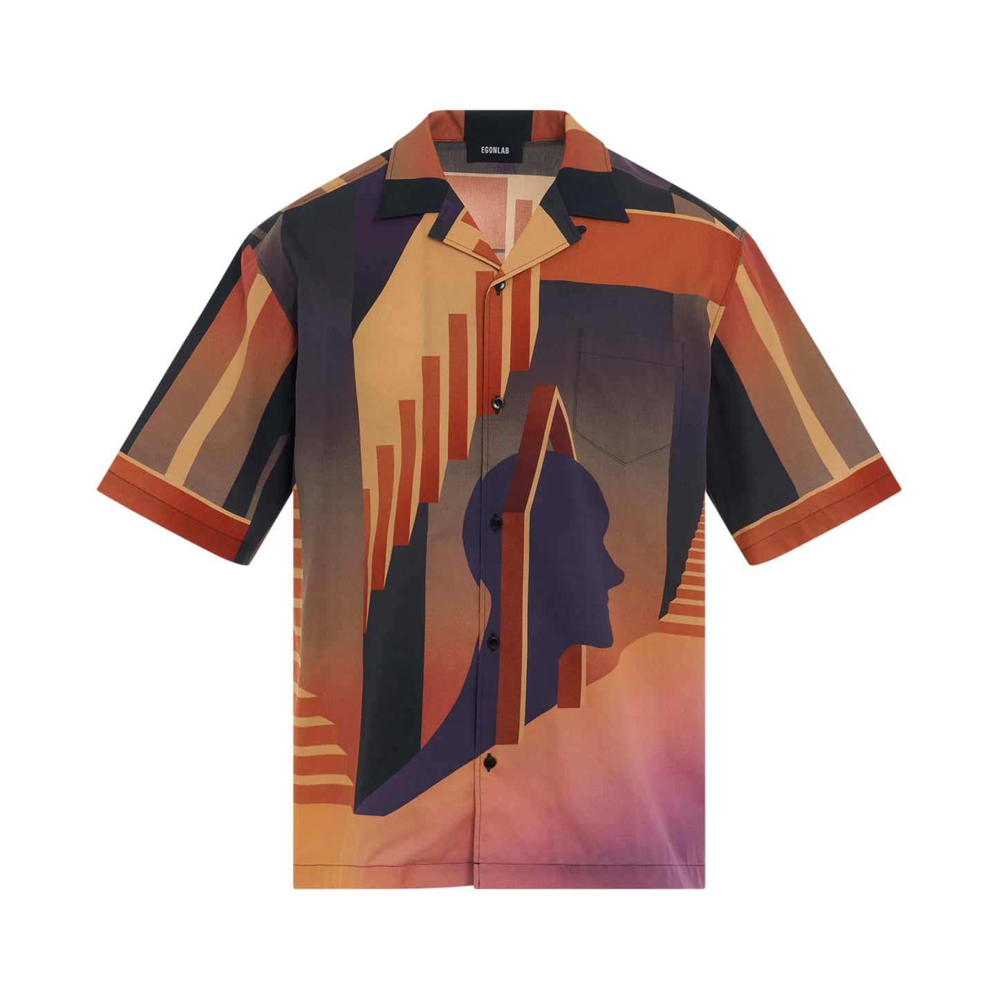 Graphic Bowling Shirt in Warm Desert