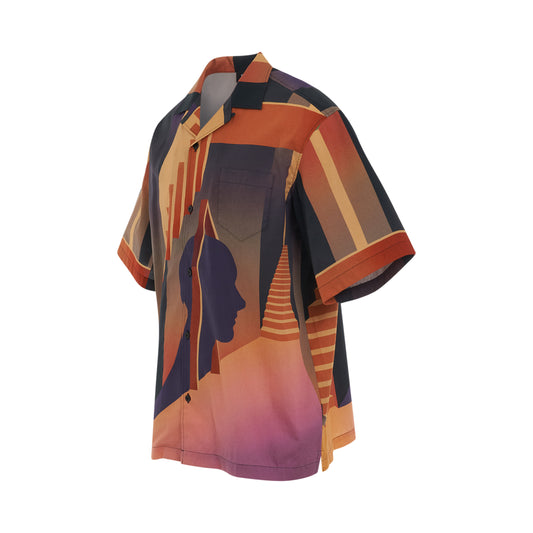 Graphic Bowling Shirt in Warm Desert