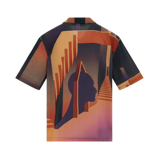 Graphic Bowling Shirt in Warm Desert