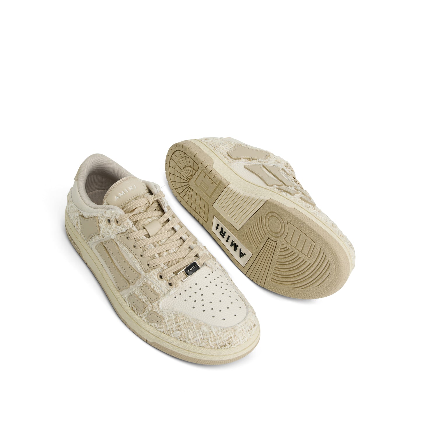 Boucle Skeleton Low Top Sneaker in Alabaster