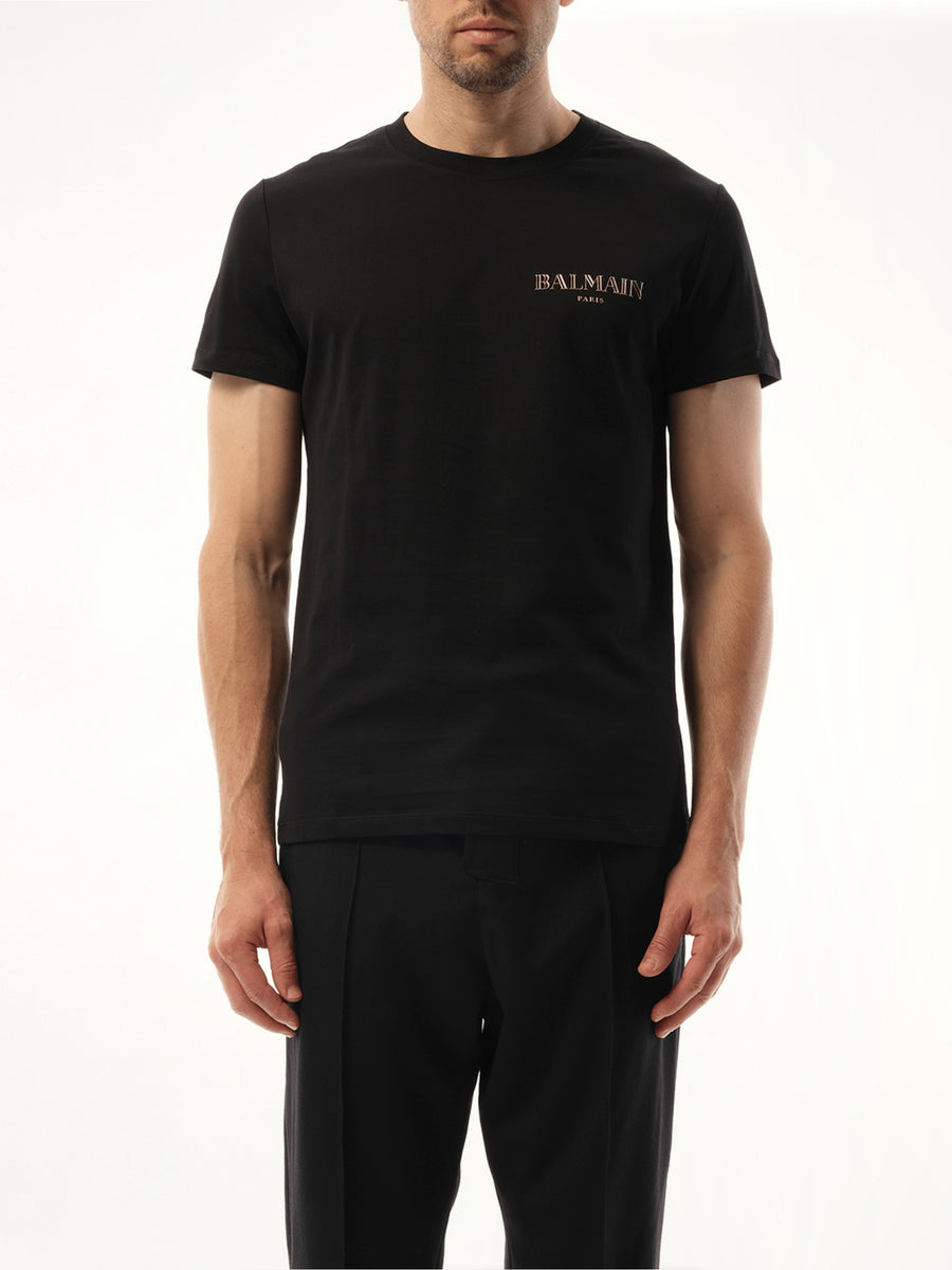 Balmain Vintage Gel T-Shirt in Black/Gold
