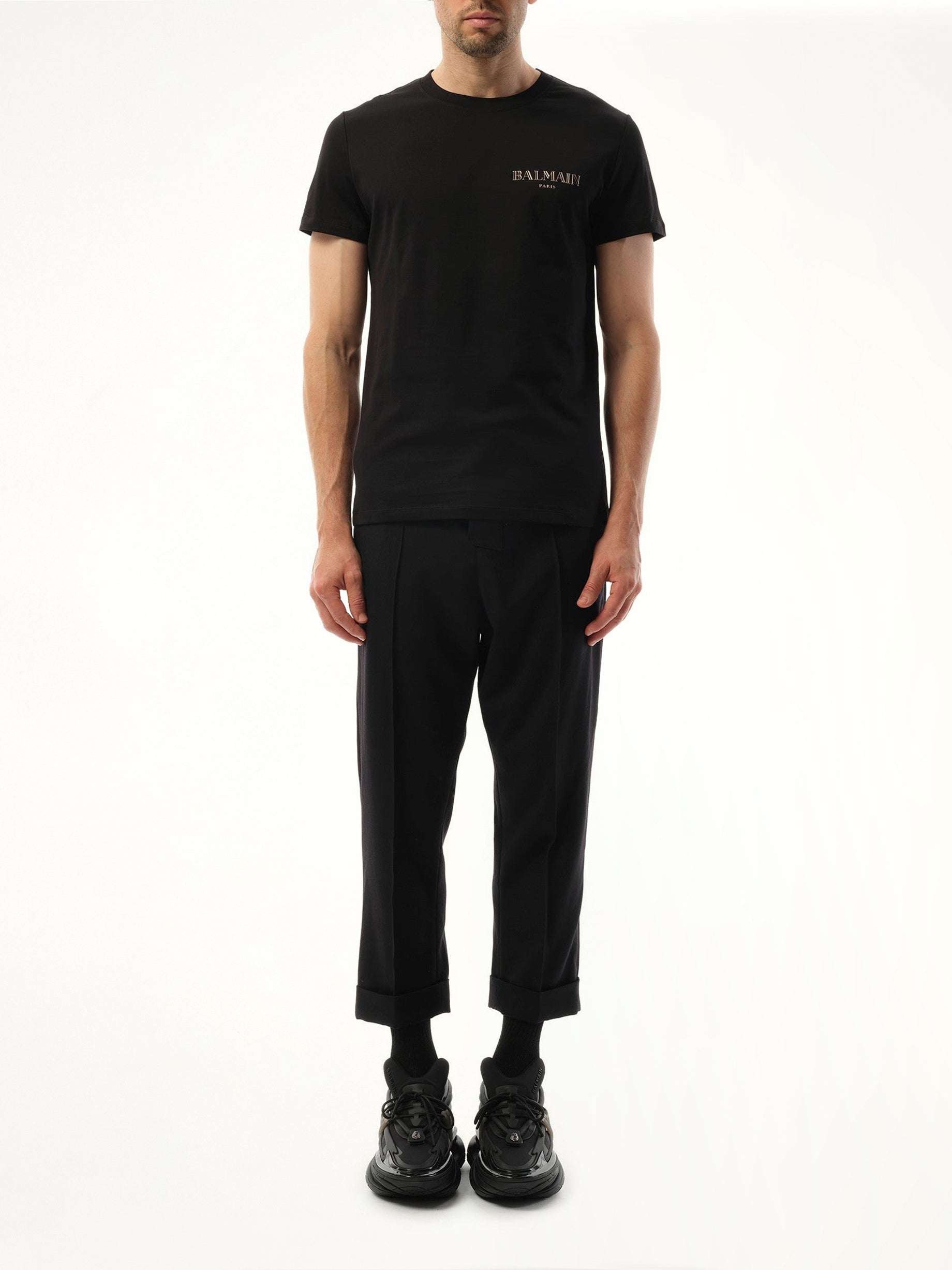 Balmain Vintage Gel T-Shirt in Black/Gold