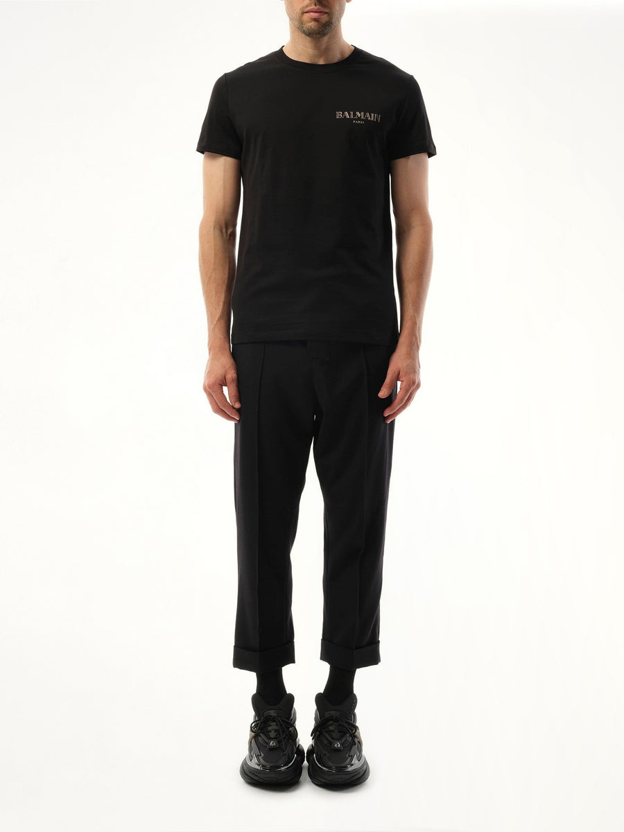 Balmain Vintage Gel T-Shirt in Black/Gold