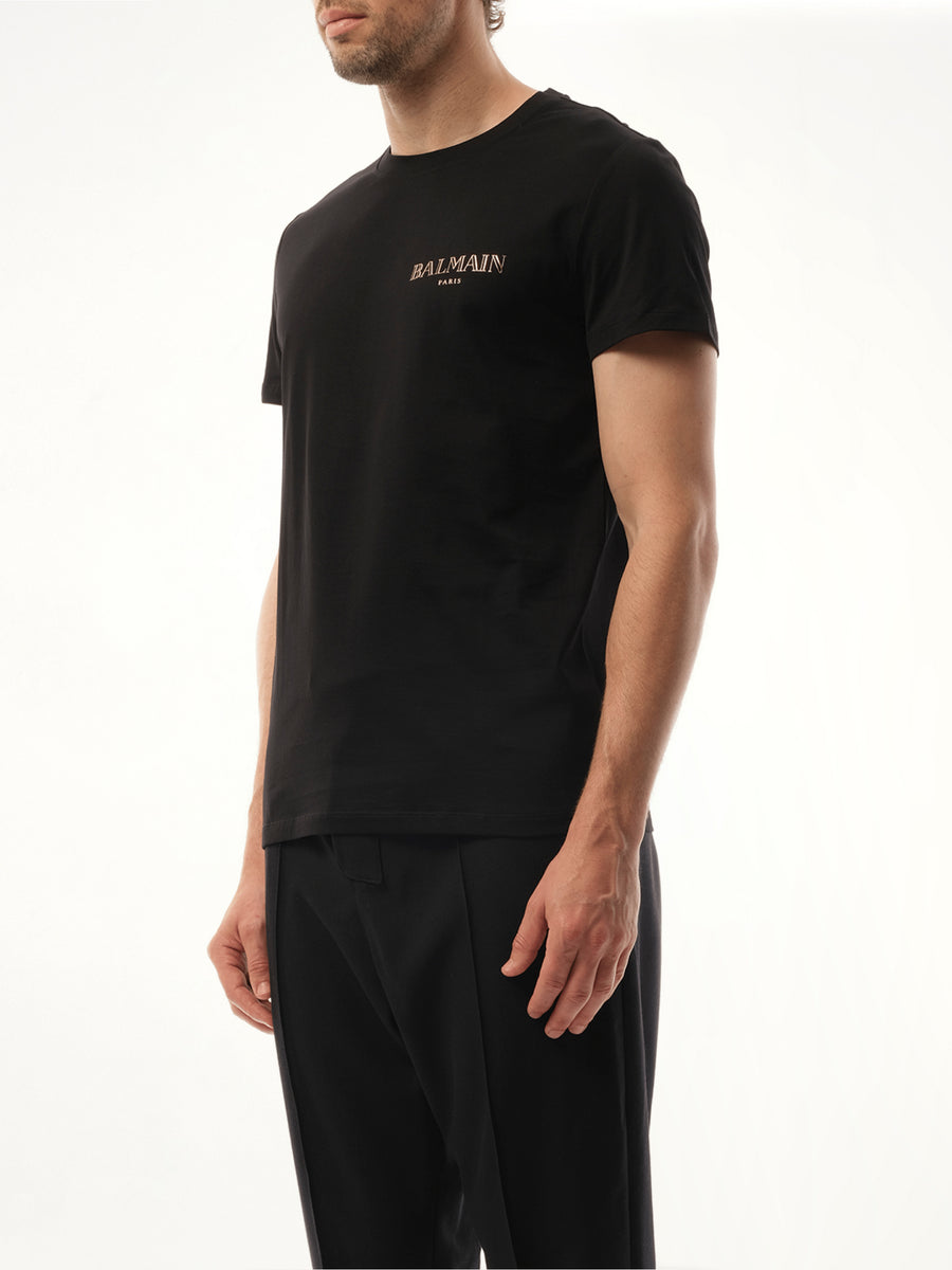 Balmain Vintage Gel T-Shirt in Black/Gold