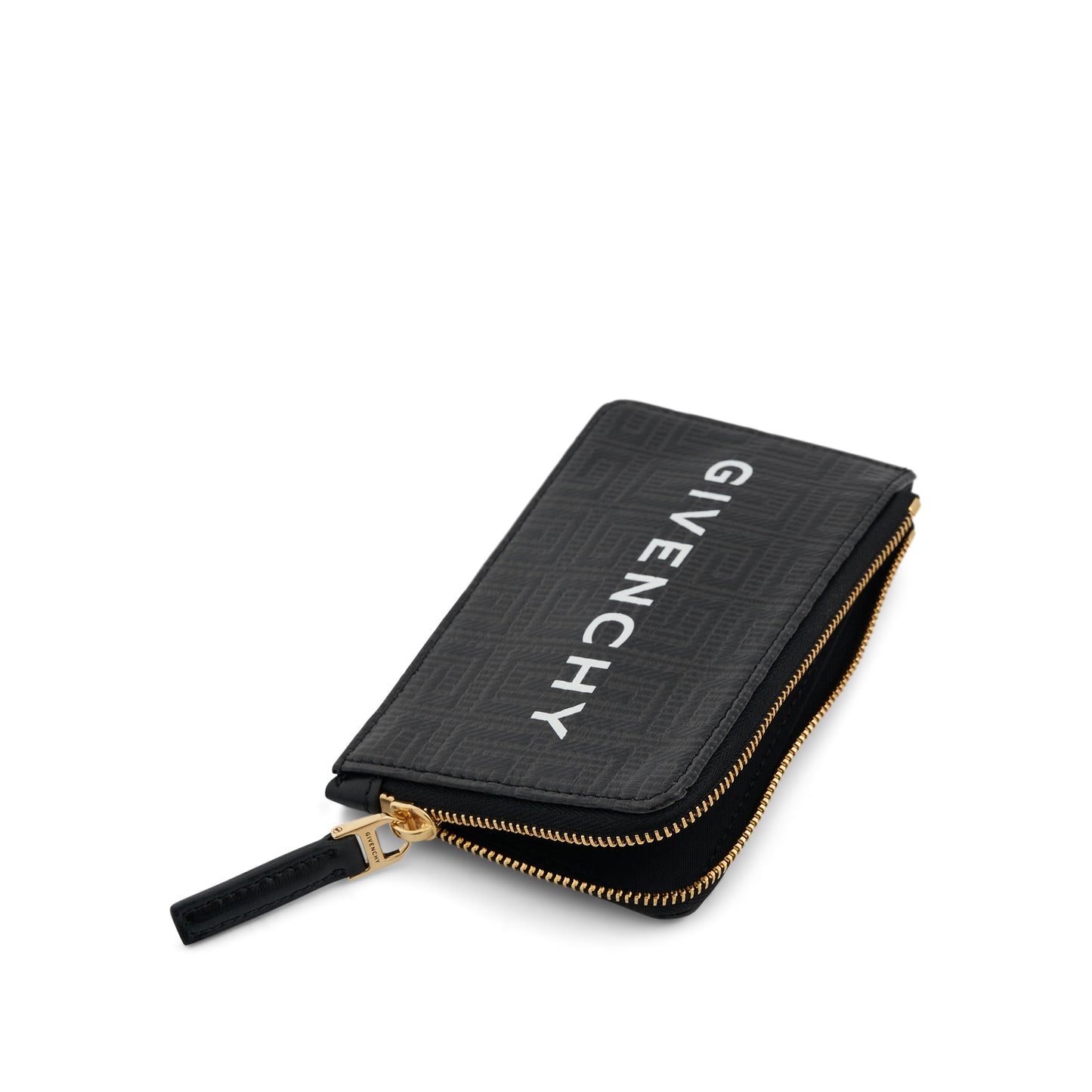 G Cut Zipped Cardholder in 4G Coated Canvas in Black